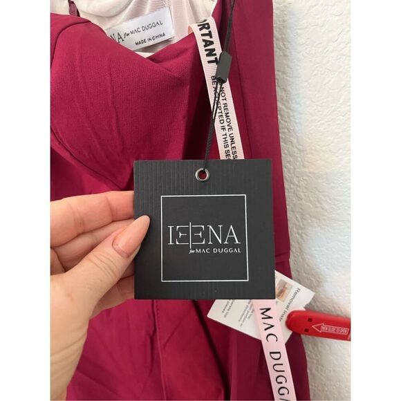 Mac Duggal Berry One Shoulder High Slit Ruffle Gown 49089 NEW NWT - Picture 7 of 10